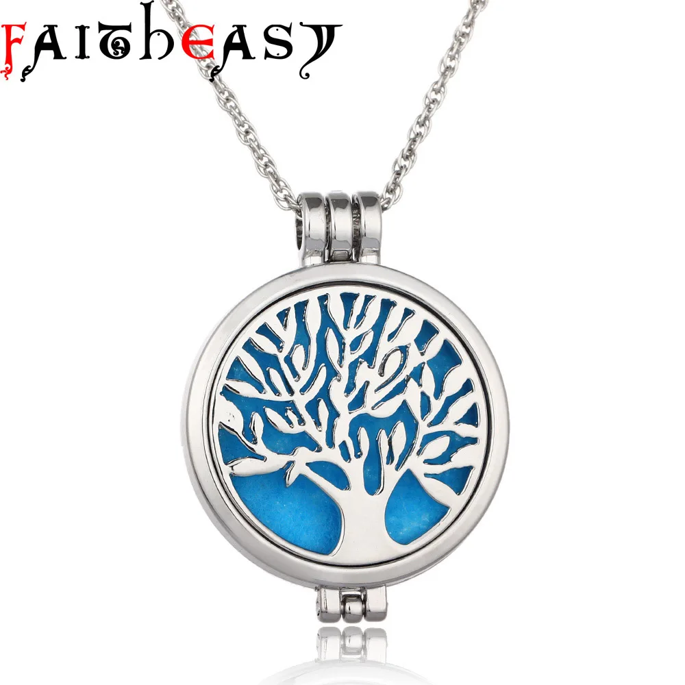 

Faitheasy Luminous Life Tree Box Fragrance Necklace Pendant Can Open Aroma Dispenser Necklaces Jewelry