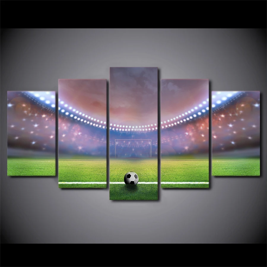 HD Printed 5 Piece Canvas Art Soccer Sports Large Canvas Wall Art Painting Wall Pictures for