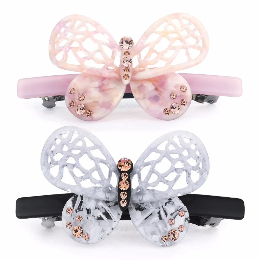 

2017 New Hair Accessories Trendy Acetate Hair Barrette for Women Elegant Decoration Hollow Butterfly Hair Clips Ladies Gift MR01