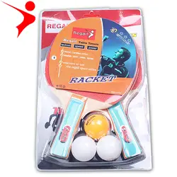 Из 2 предметов, высокое качество сырые резины с двойной лицо в развлечения ракетки обучение с двумя пластиковые шарики студентов доступны