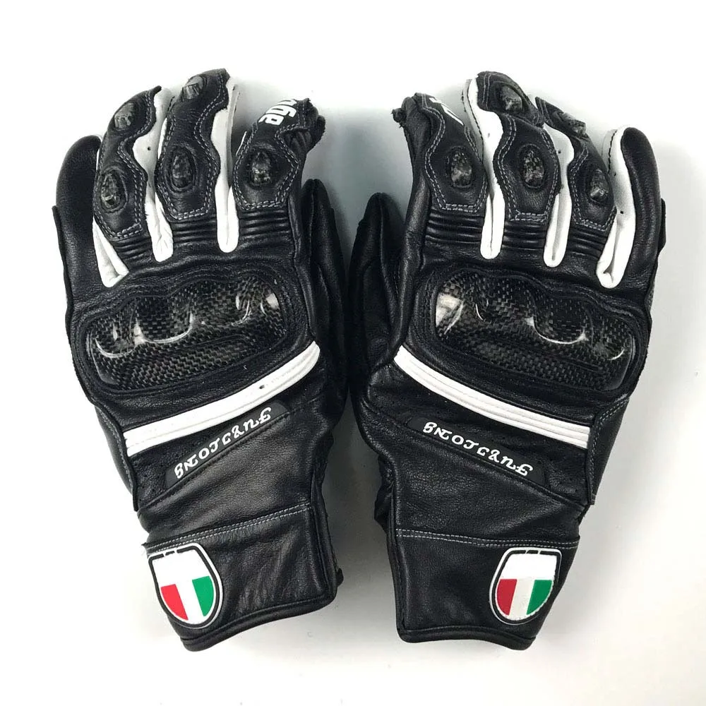 

A1 Motorcycle Carbon fiber Gloves Waterproof Motorcycle Protective Gears Motocross Gloves GlovesReal Leather Sports racing Moto
