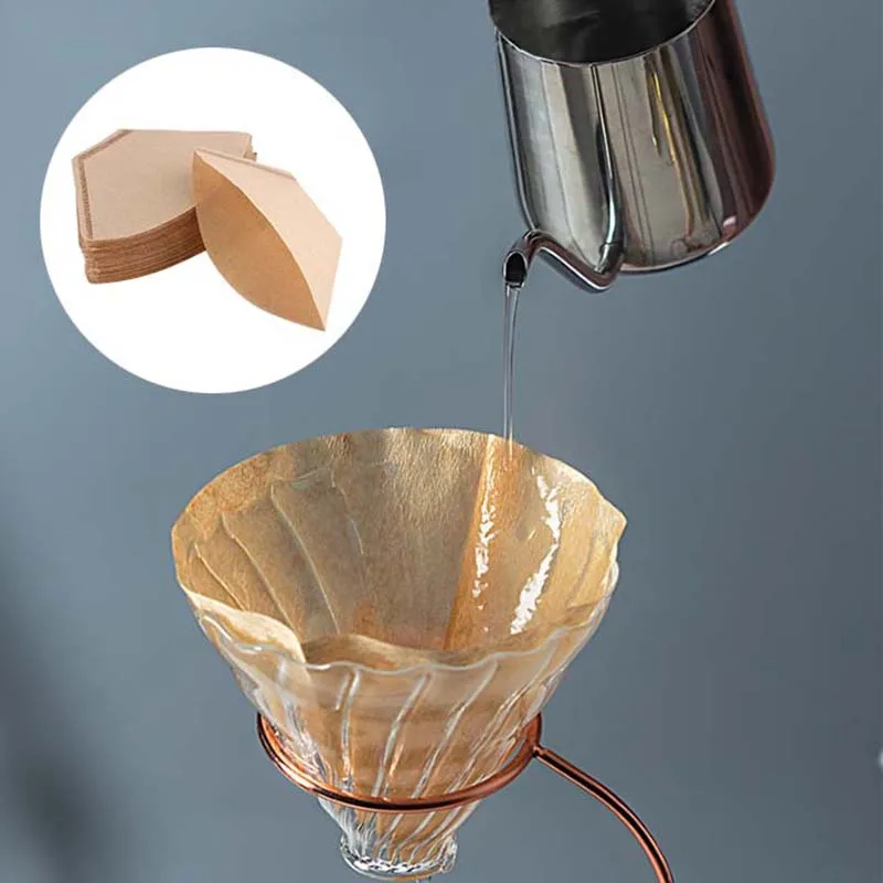 

2019 Hot 100Pcs/Bag Wooden Original Hand Drip Paper Professional Filters Coffee Filter Espresso Coffee Filters Tea& Coffee Tools