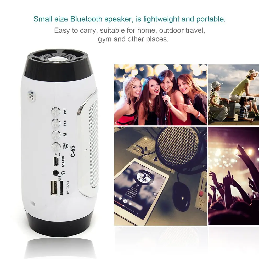 

5PCS Portable Wireless Bluetooth Speaker Mini Stereo Speaker Bucket Shape MP3 FM For Smartphone Tablet PC Support TF Card