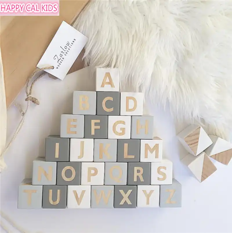 wooden letter and number blocks