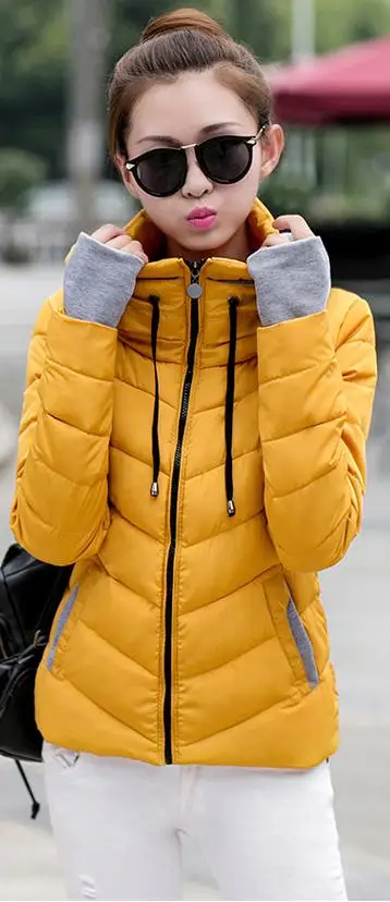 Бренд NFIVE,, женское хлопковое короткое пальто, новая мода, теплое зимнее пальто со стоячим воротником, качественное, тонкое, утолщенное, однотонное, повседневная куртка - Цвет: 8