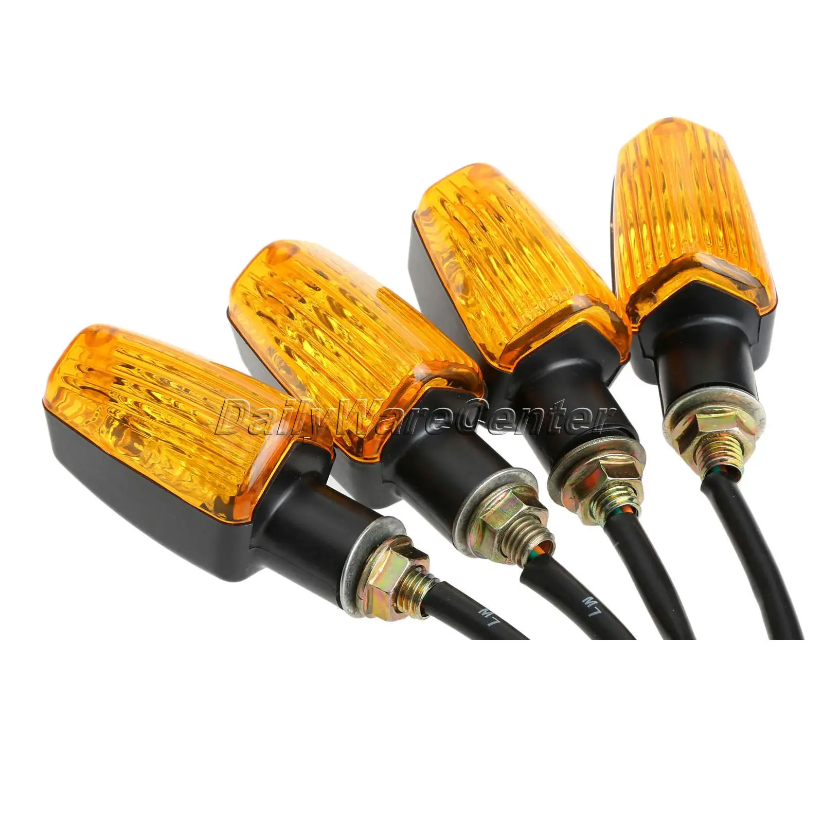 4Pcs set 12V Universal Motorcycle Turn Signal Indicator Light Turning Amber font b Lamp b font