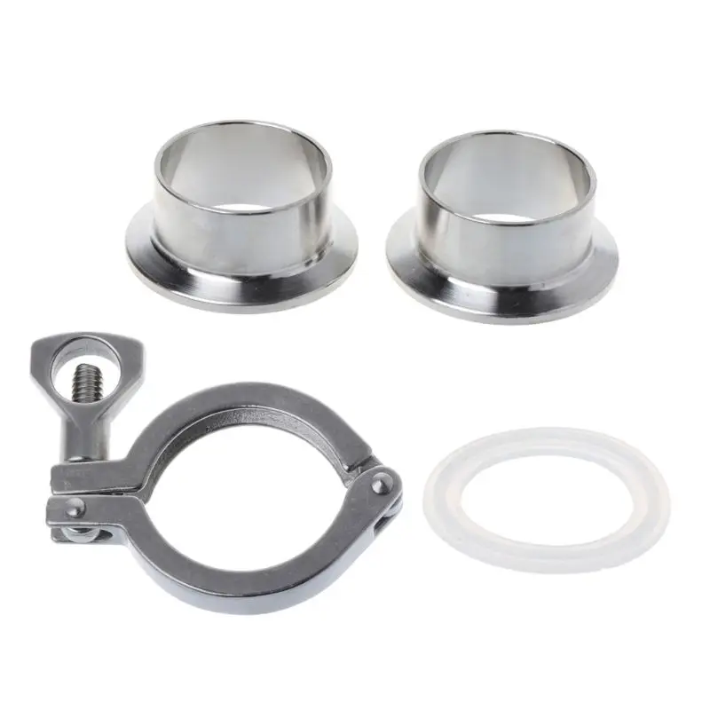 

Stainless Steel Tri-clamp SUS304 Sanitary Pipe Weld Ferrule Silicone Gasket Set