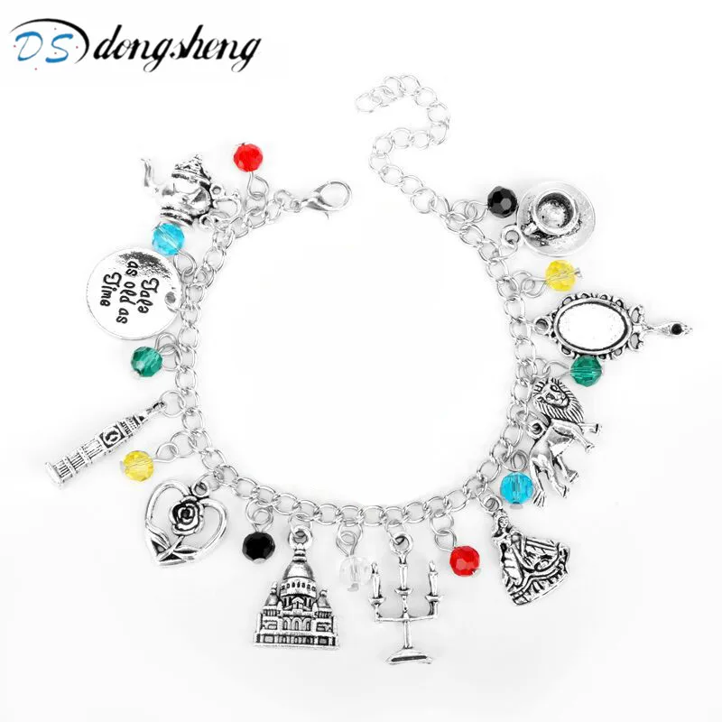 dongsheng Beauty And Beast Charm Bracelet Roses Mirror
