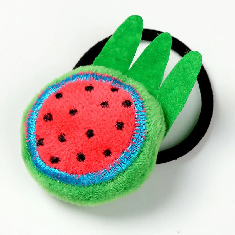 Популярная 1 шт., милая стильная веревка для волос в форме фруктов, милая мультяшная резина, эластичная резинка для волос, аксессуары для детей, школьниц - Цвет: Watermelon