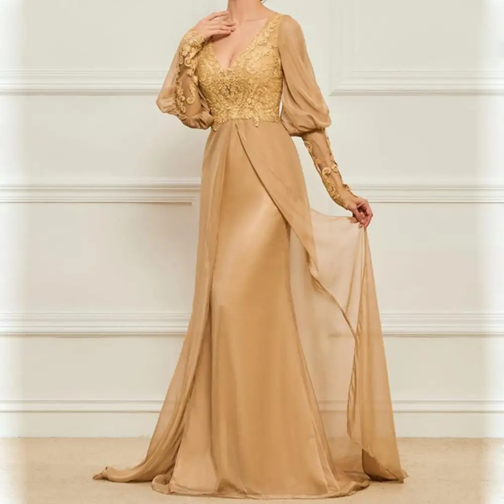 ANTI abiye 2019 Champagne Evening Dress Long Sleeves Woman Plus Size Formal Party Gowns Elegant Lace Tulle robe soiree in turkey ANTI abiye 2019 Champagne Evening Dress Long Sleeves Woman Plus Size Formal Party Gowns Elegant Lace Tulle robe soiree in turkey
