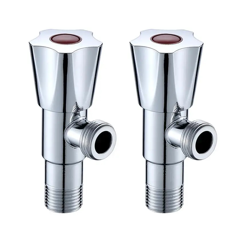 

2pcs/Pack Bathroom Angle Valves Stainless Steel Thickened Hot Cold Water Shut Off Valve For Toilet Kitchen Bathroom Sink