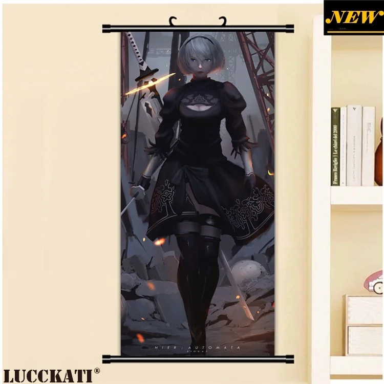 45X95 см NieR: Automata Nier Automata игра kaine A2 2B 9S sword pantsu Сексуальная набивка Мультфильм Аниме прокрутки холст картина плакат