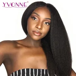 YVONNE 360 Lace Frontal Wig Pre Plucked With Baby Hair Virgin Kinky Straight Wigs For Black Women Natural Color YVONNE 360 Lace Frontal Wig Pre Plucked With Baby Hair Virgin Kinky Straight Wigs For Black Women Natural Color