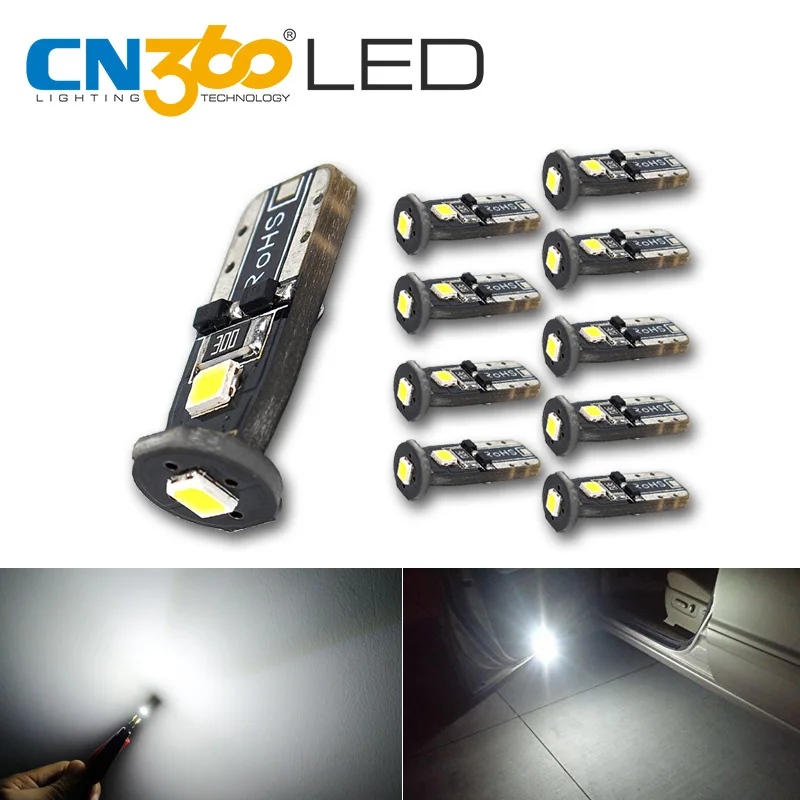 CN360 10 шт. супер яркий SMD 12 В T10 W5W 168 194 светодиодный автомобильный светильник для