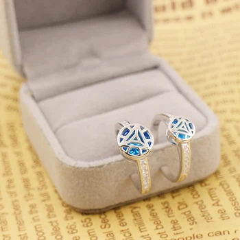 

Iron Man Arc Reactor Rings Avenger 4 Iron Man Tony Thanos Rings Resizable Women Men Wedding S925 Silver Jewelry Gifts