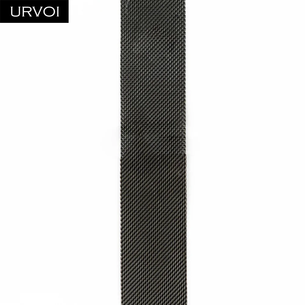 URVOI Milanese loop for Apple Watch series 5 4 3 2 1 band strap for iwatch 40 44mm stainless steel Magnetic buckle with adapter - Цвет ремешка: Space Grey