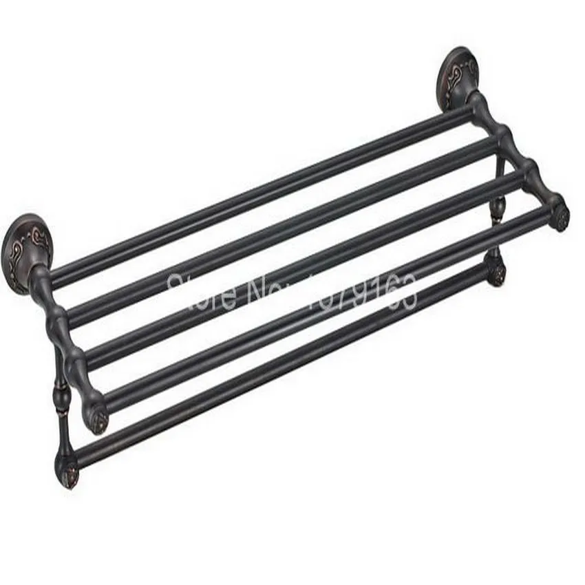 

Bathroom Accessory Black Oil Rubbed Brass Wall Mounted Bathroom Towel Rail Holder Storage Rack Shelf Bar aba445
