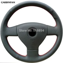 Черный чехол рулевого колеса автомобиля из искусственной кожи для Volkswagen Old VW Golf Polo Sagitar Lavida 2010 Polo