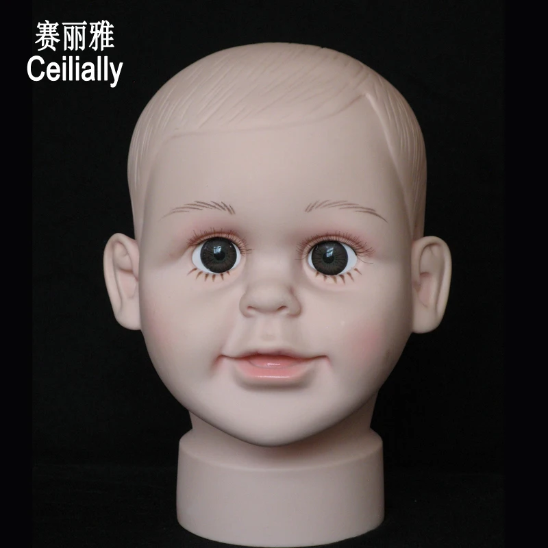 Free Shipping Baby Girl Boy Child Mannequin Heads Mannequin Boy Plastic Children Manikin Doll Head For Hat Display
