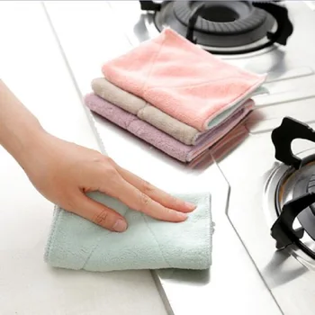 

Cleaning Dishcloth Hair Towel Coral Velvet Absorbent Cloth Dishcloths Towels Magic Kitchen Cleaning Wiping Rags Accessories