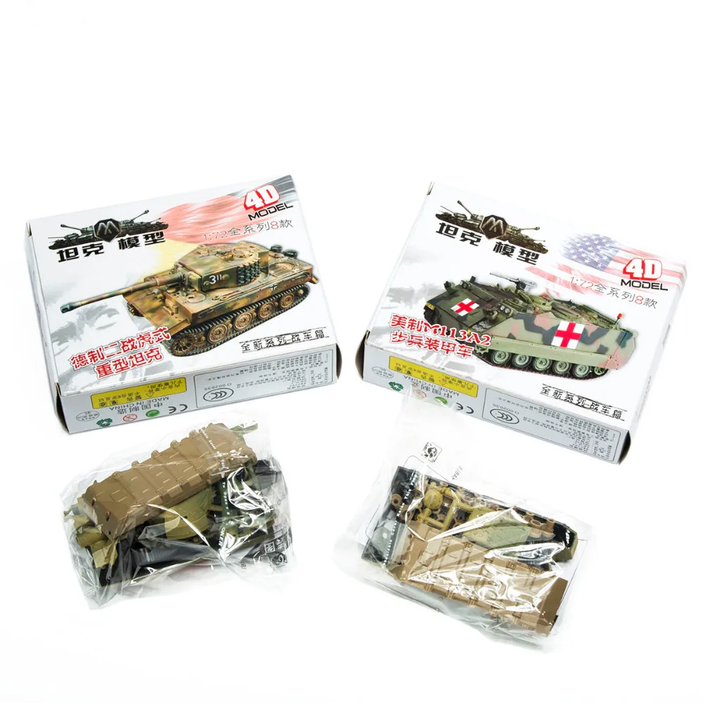 Beste TAIHONGYU 4D 8pcs Monteer Tank Zware Wapens Armor 1 72 Plastic Model US Kit Battle Speelgoed