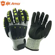 ANSI A4 Cut Resistant Anti Vibration Mechanic Safety Protective Work Gloves For Construction Oil Proof Industry.