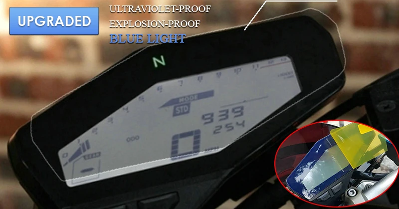 [UPGRADED] For Yamaha MT-09 FZ-09 MT09 2014-2016 Cluster Scratch Protection Film Screen Protector Blue Light Explosion-proof (7)