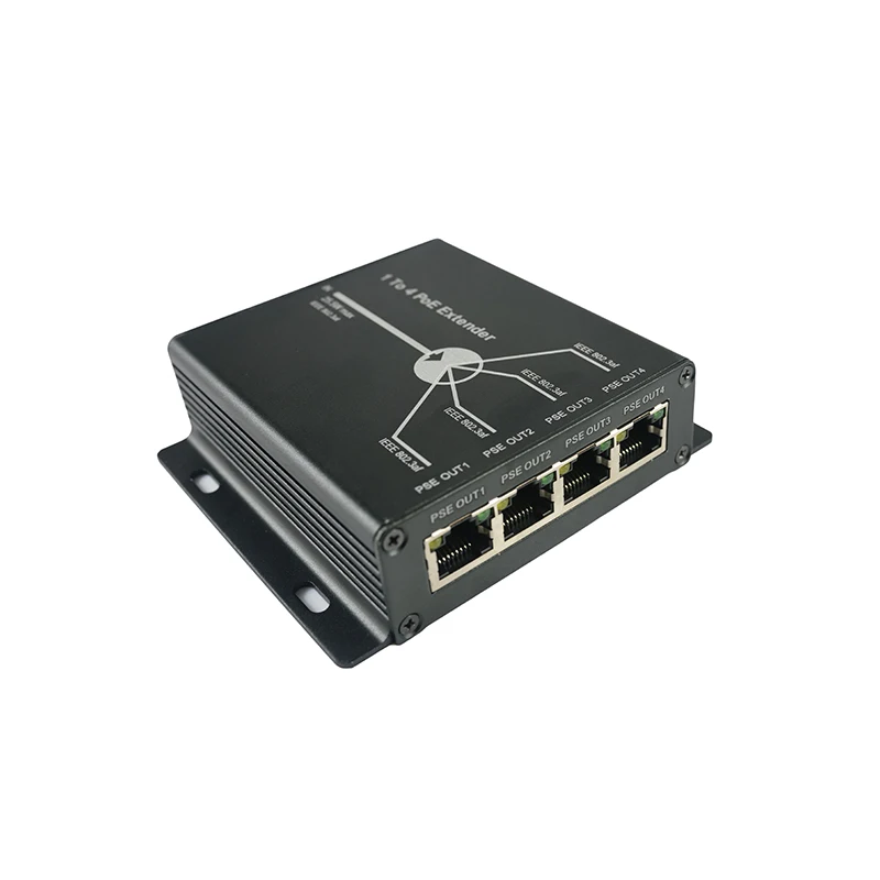 Новый 4 портовый удлинитель IEEE802.3af PoE для ip камеры расширит расстояние передачи 120