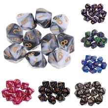 10Pcs 10 Sided Dice D10 Polyhedral DnD Dice for RPG MTG Dungeons and Dragons Party Table Board Games mini dice 50 pack