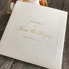 Пользовательские тиски и фольги печати свадебные приглашения с конвертом CA0664