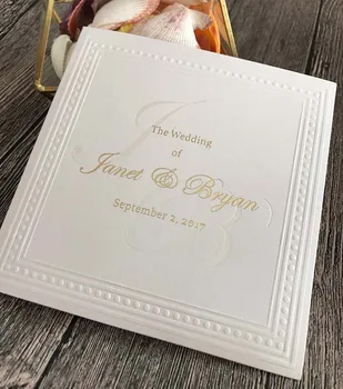 

Custom Emboss and Foil Print Wedding Invitations with Envelope CA0664