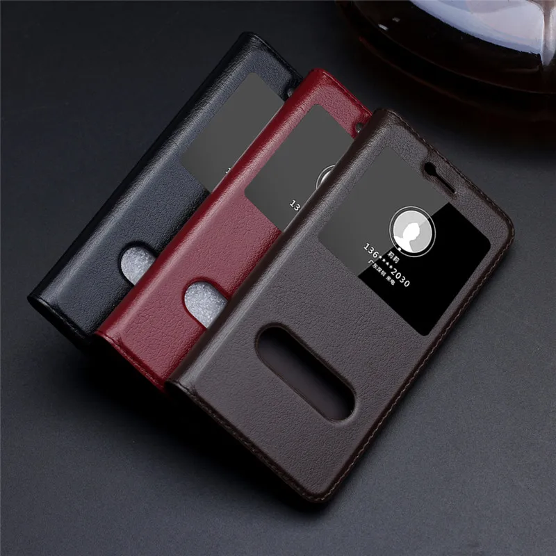 

CYBORIS Cases For Huawei Honor 8 lite Flip View Window Magnetic Genuine Leather cover for Honor 8 Lite 5.2" Capa Coque