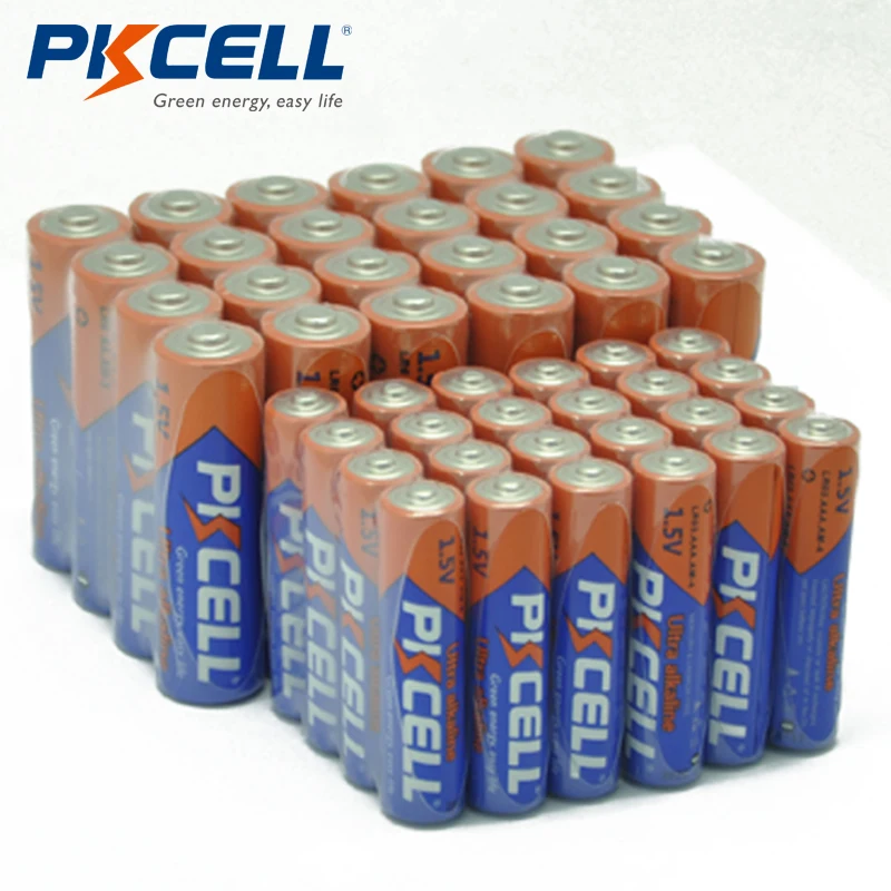 PKCELL 20Pcs AA LR6 Battery+20Pcs LR03 AAA Batteries 1.5V Ultra Alkaline Batteries Single Use