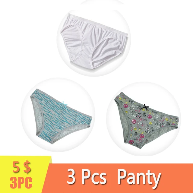 3Pcs /Pack Women Cotton Briefs Print Panty Low-Rise Panties Female Lace Underwear  Pants For Ladies