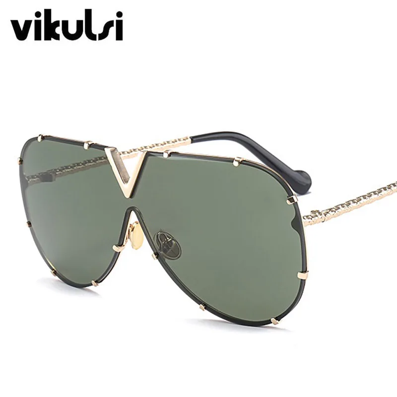 Высококачественные итальянские брендовые дизайнерские солнцезащитные очки пилота для женщин и мужчин, трендовые зеркальные негабаритные солнцезащитные очки для женщин, очки для вождения - Цвет линз: D245 dark green