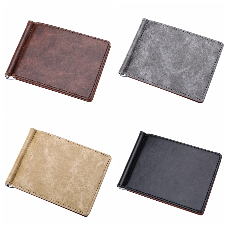 Новинка Ультратонкие мужские Зажимы для денег короткий дизайнерский однотонный