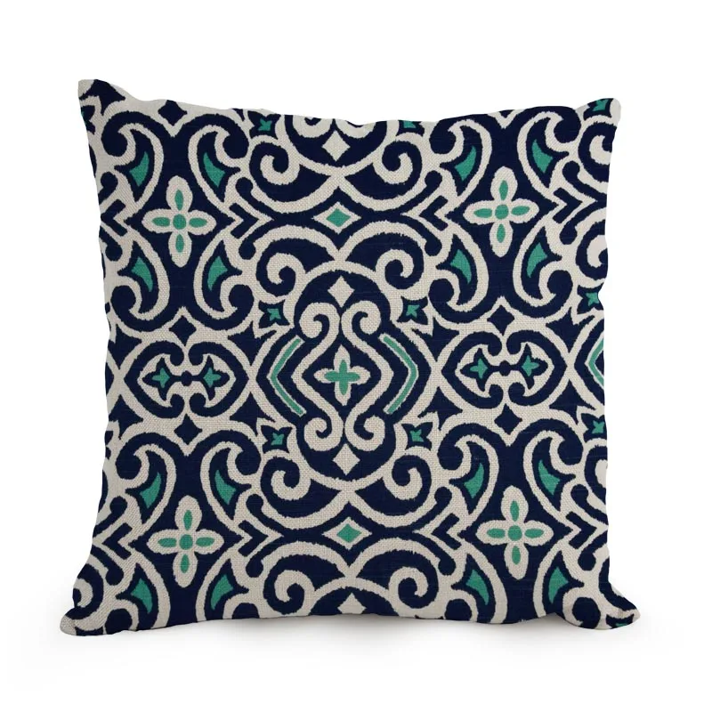 45cm*45cm Linen Cotton Blue Sofa Cushion Cover Universal Home