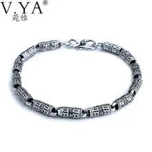 V. YA мужские браслеты из настоящего твердого серебра 925 пробы, мужские браслеты в винтажном стиле, ювелирные изделия