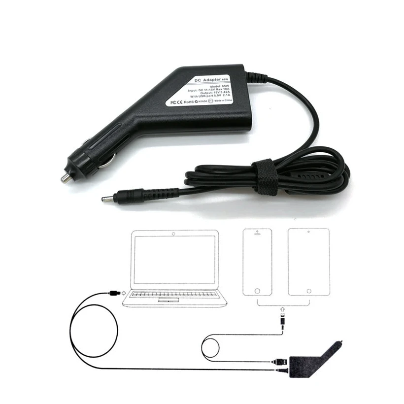 Автомобильное зарядное устройство для ноутбука Acer Aspire S3 S5 S7 P3 Iconia Tab W500 W700 W700P 65