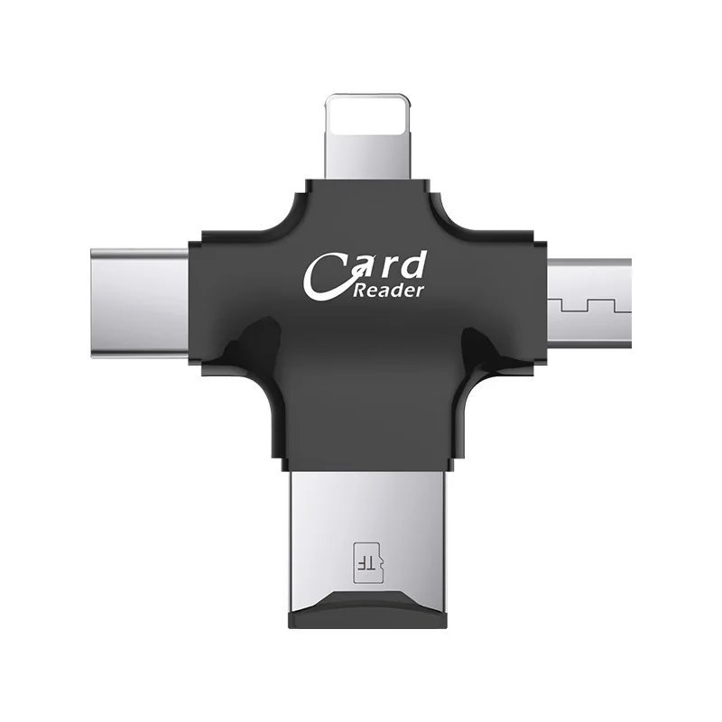 TYPE-C кард-ридер четыре в одном флэш-накопитель USB Micro SD OTG Устройство для чтения карт SD TF для iPhone 7 6 Plus 5 5S ipad 4 air 2 mini 3 Andro