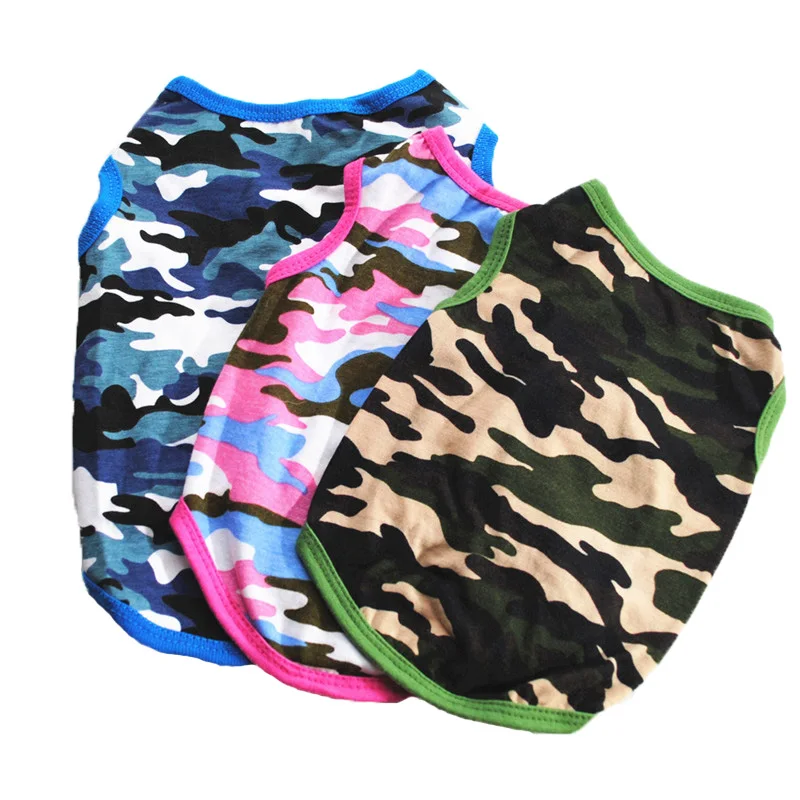 

Cute Camo Pet Dog Clothes For Small Dogs Breathable Cotton T Shirt Puppy Cat Costume Summer Dog Clothes Chihuahua Pug Yorkies