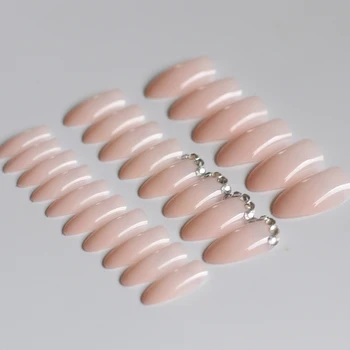 

24pcs Fashion full diamond crystal diamond stiletto high candy color handmade fake nails light pink W61