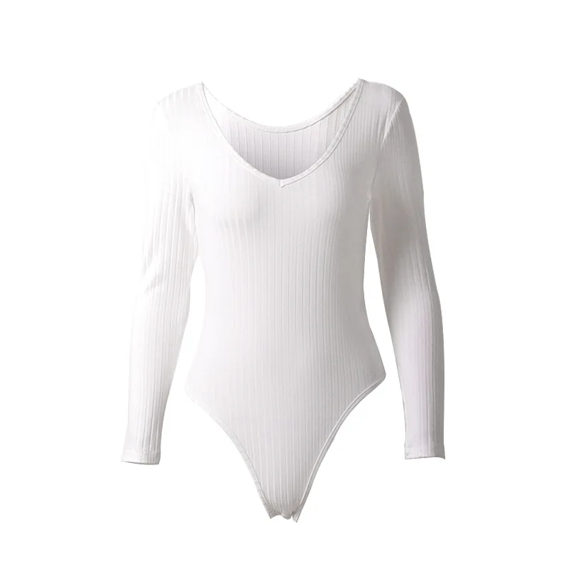 3 Colors Sexy Long Sleeve Bodysuit For Women Spring Autumn Fashion V-Neck Skinny Rompers Casual Jumpsuit 2019 Clothes Top 3 Colors Sexy Long Sleeve Bodysuit For Women Spring Autumn Fashion V-Neck Skinny Rompers Casual Jumpsuit 2019 Clothes Top