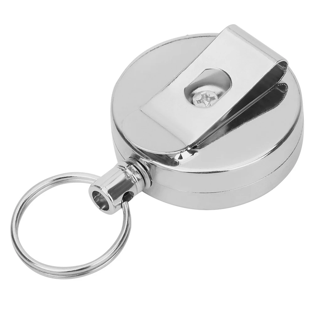 

Anti-theft Keychain 60cm Pull Keyring Retracting Telescopic Key Ring Extendable Metal Wire Key Chain Ring Clip Wire rope