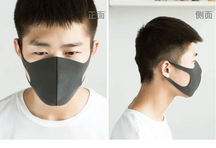 3 шт./лот, мягкие, эластичные маски для рта, регулируемые, моющиеся, Анти Пыль, черная маска, фильтр для лица, ветрозащитный, рот-Муфельная, MR026