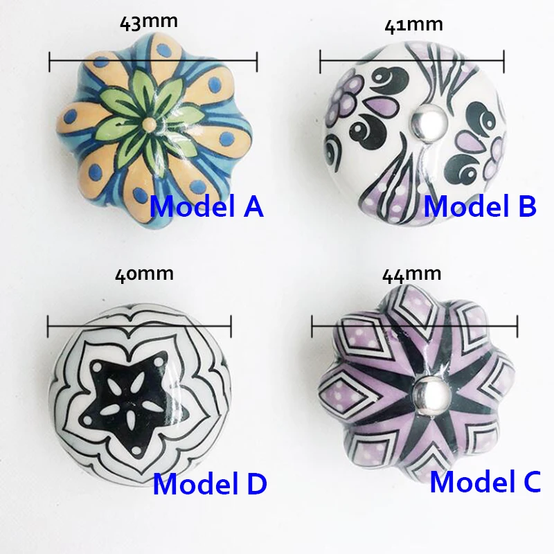 1x ручная роспись керамическая ручка для шкафа в американском сельском стиле
