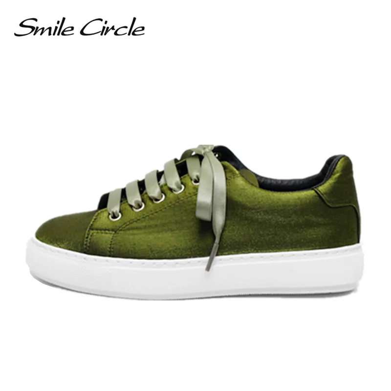

Smile Circle 2017 Spring Autumn Shoes Women Lace-up Flat Shoes For Women Fashion Designer Simple Casual Platform Shoes