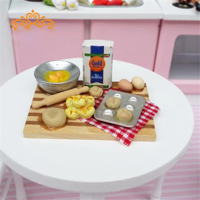 6Pcs Dollhouse Miniature eggs and milk Toys Doll Food Kitchen Accessories HFBYYY 