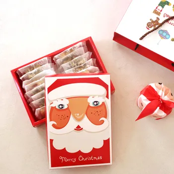 

21*14*5cm 5pcs Santa Claus design Cookie mooncake Gift Paper Box bag Macaron Chocolate Snacks Sweet Candy Christmas pack Boxes