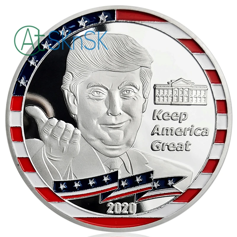 Сохранить Америку большой Президент Трамп Посеребренная Liberty монета с изображением орла Голливуд Walk of Fame звезда металлическая монета сувенирный подарок